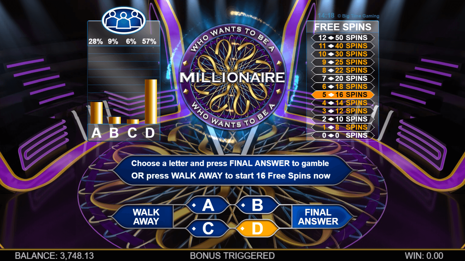 Who Wants To Be a Millionaire Megaways 