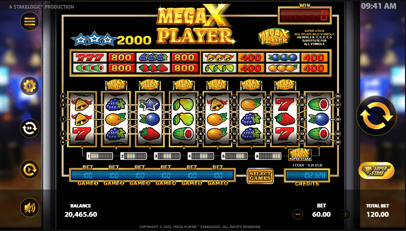 Mega X Player slot