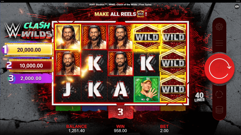 WWE Clash of the Wilds gokkast